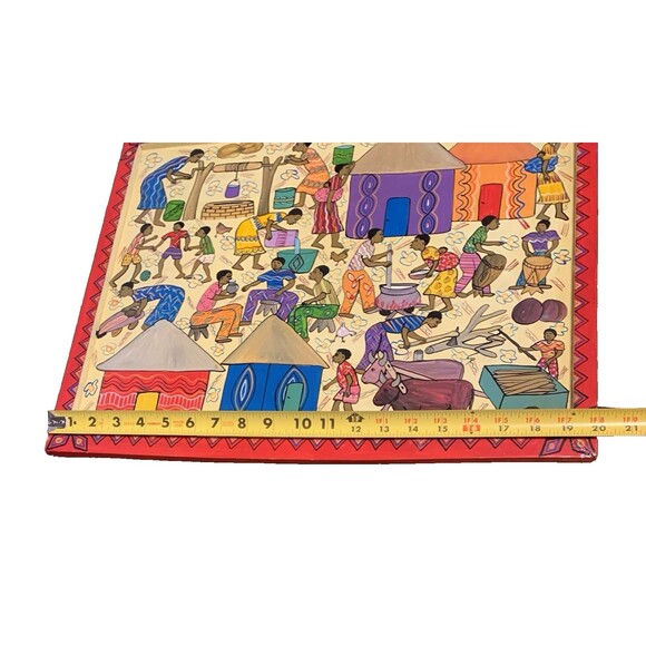 African Painting Johannesburg Rosebank Market Activities 2011 Signed Tendai - Picture 12 of 13